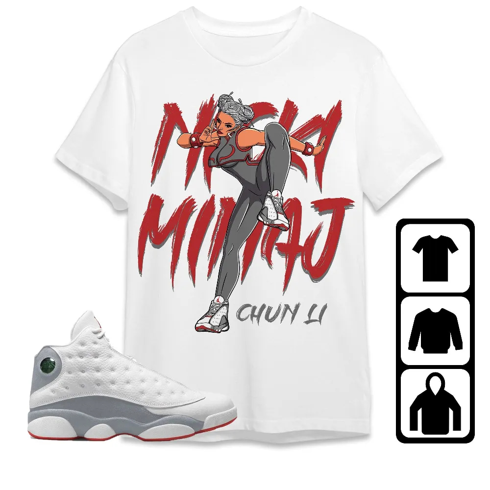 Inktee Store - Jordan 13 Wolf Grey Unisex T-Shirt - Nicki Fighter - Sneaker Match Tees Image