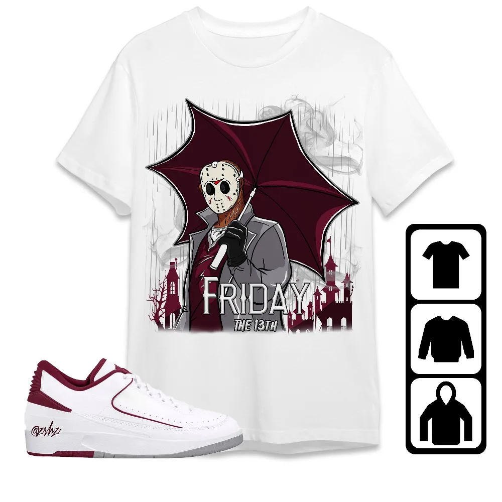 Inktee Store - Jordan 2 Low Cherrywood Unisex T-Shirt - Friday Jason - Sneaker Match Tees Image