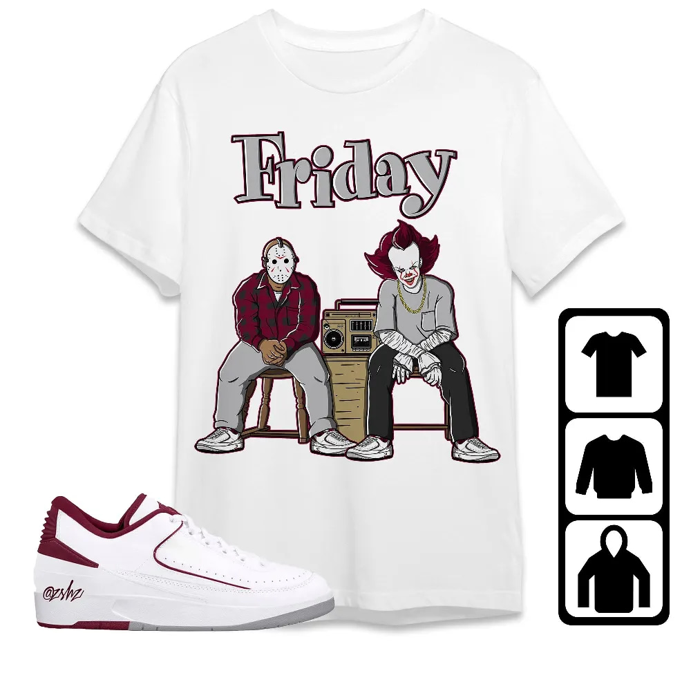 Inktee Store - Jordan 2 Low Cherrywood Unisex T-Shirt - Horror Friday - Sneaker Match Tees Image