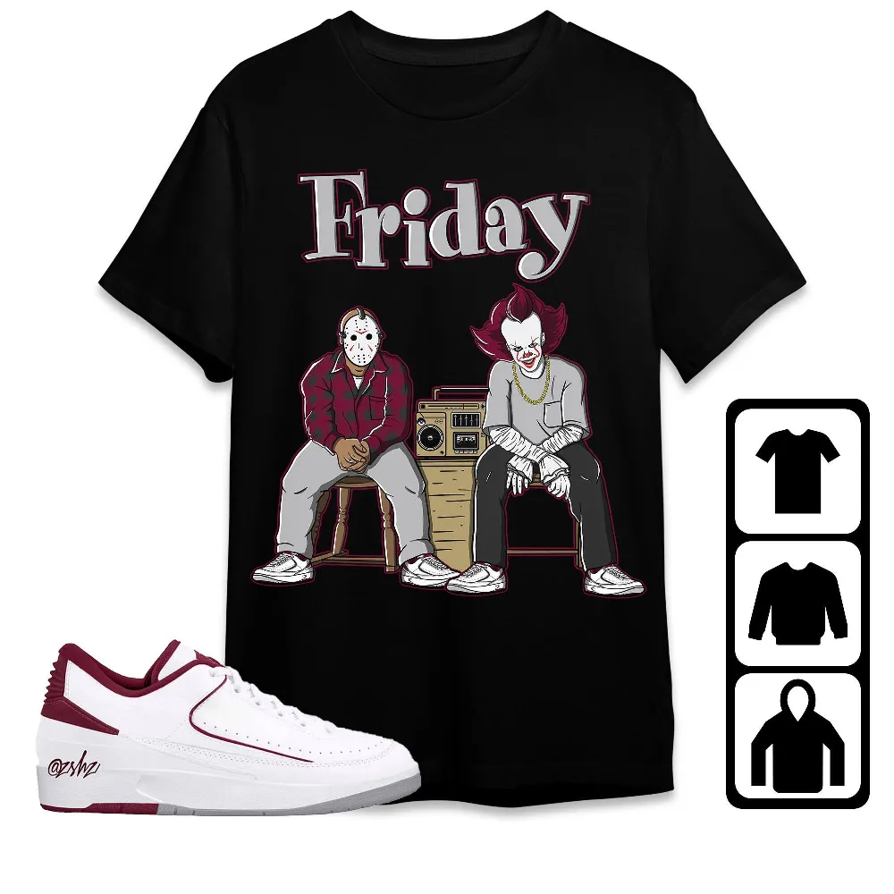 Inktee Store - Jordan 2 Low Cherrywood Unisex T-Shirt - Horror Friday - Sneaker Match Tees Image