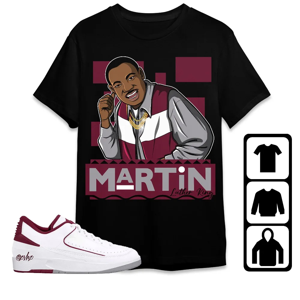 Inktee Store - Jordan 2 Low Cherrywood Unisex T-Shirt - Martin Luther King - Sneaker Match Tees Image