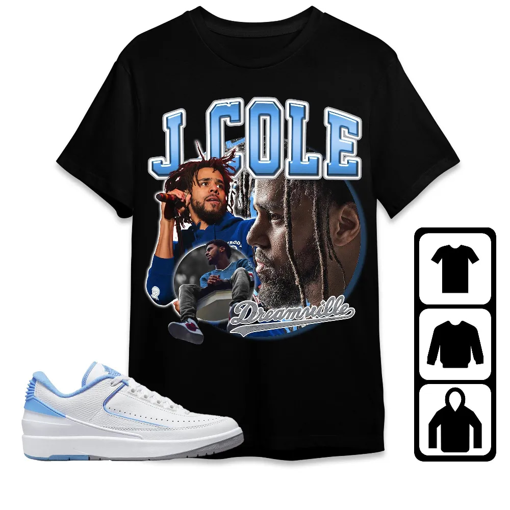 Inktee Store - Jordan 2 Low University Blue Unisex T-Shirt - Cole Rapper - Sneaker Match Tees Image
