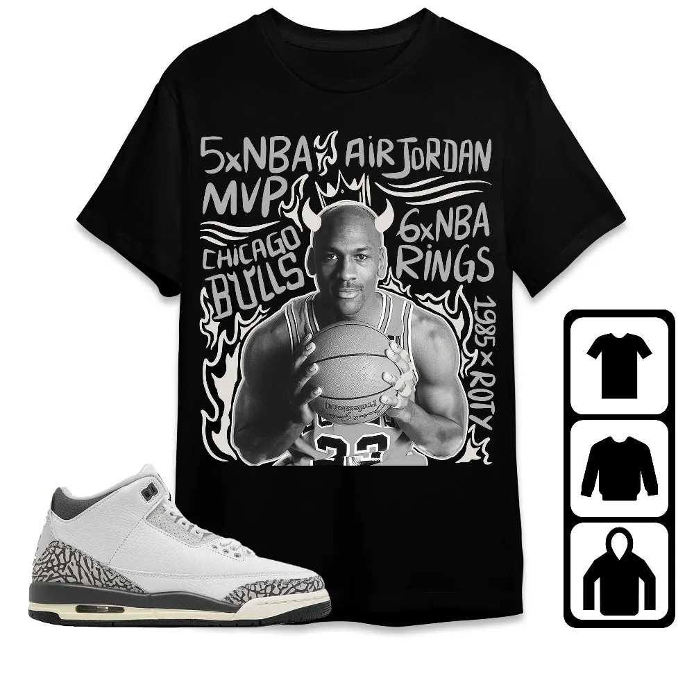 Inktee Store - Jordan 3 Hide N Sneak Unisex T-Shirt - Mj 6X Rings - Sneaker Match Tees Image