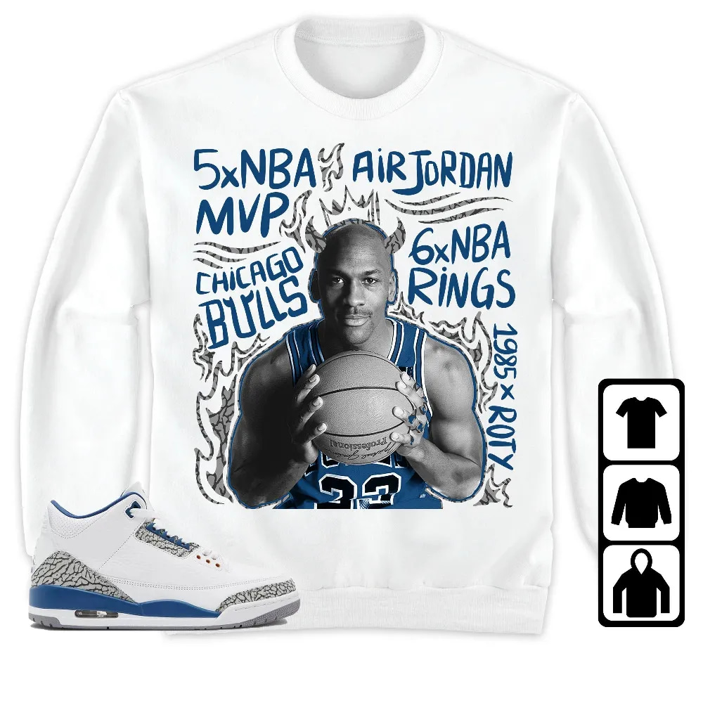 Inktee Store - Jordan 3 Wizards Unisex T-Shirt - Mj 6X Rings - Sneaker Match Tees Image