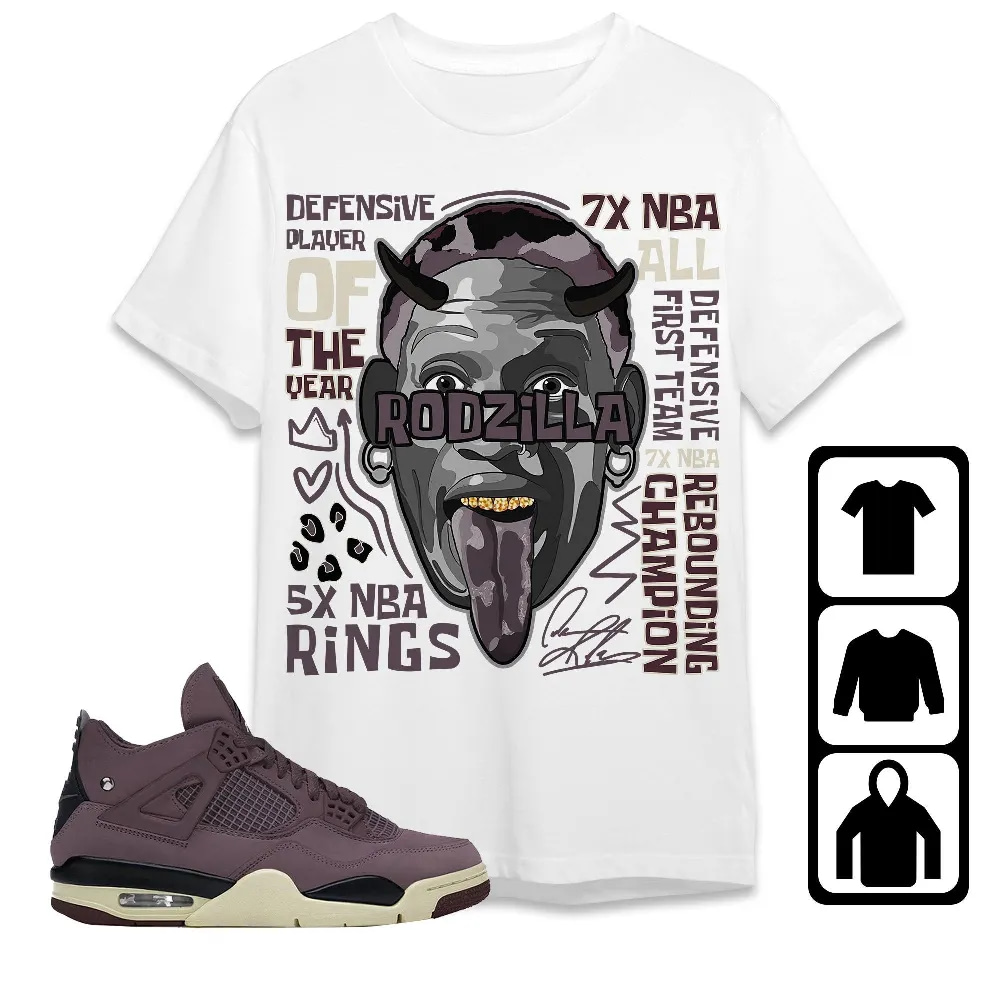 Inktee Store - Jordan 4 A Ma Maniere Violet Ore Unisex T-Shirt - Rodzilla - Sneaker Match Tees Image