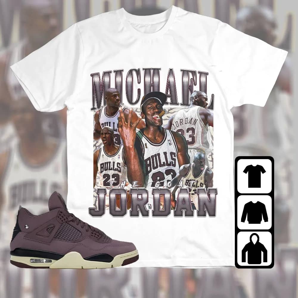 Inktee Store - Jordan 4 A Ma Maniere Violet Ore Unisex T-Shirt - The Goat Mj - Vintage Sneaker Match Tees Image