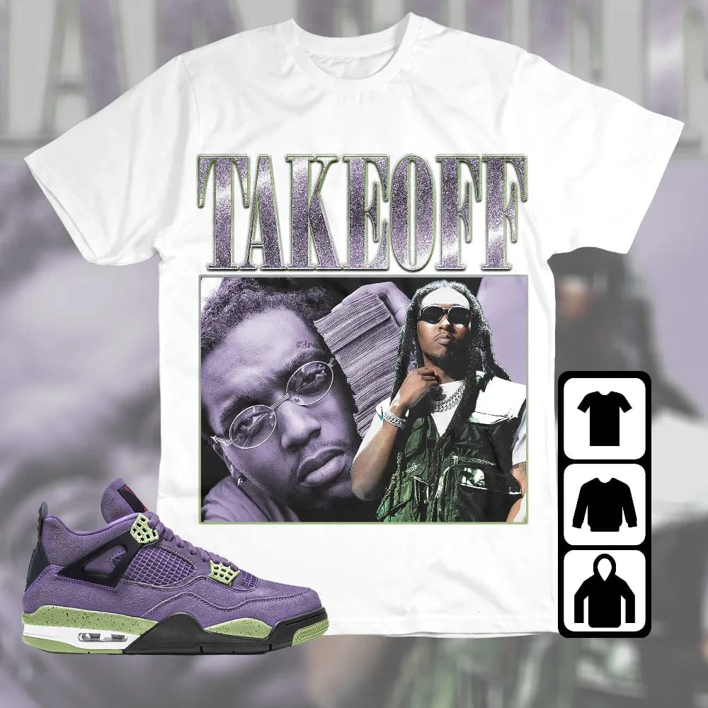 Inktee Store - Jordan 4 Retro Canyon Purple Unisex T-Shirt - Takeoff - Sneaker Match Tees Image