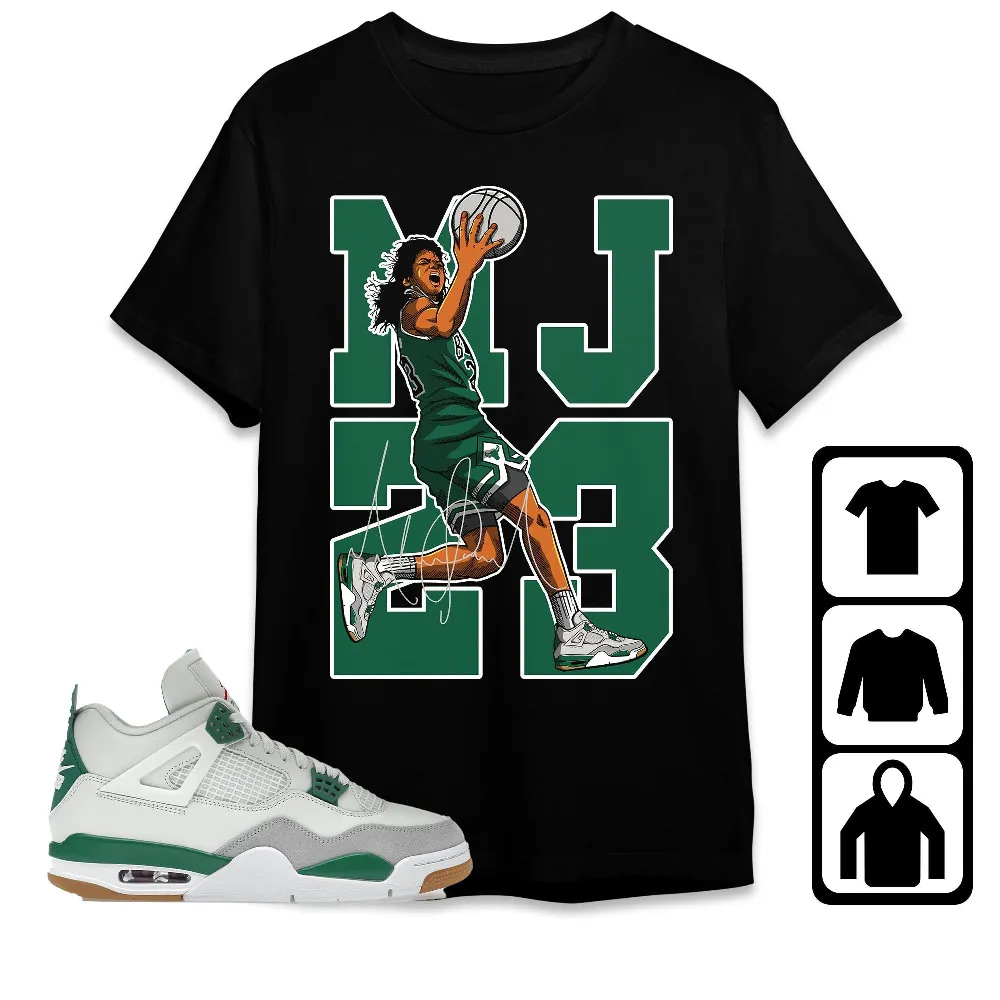 Inktee Store - Jordan 4 Sb Pine Green Unisex T-Shirt - Best Goat Mj - Sneaker Match Tees Image