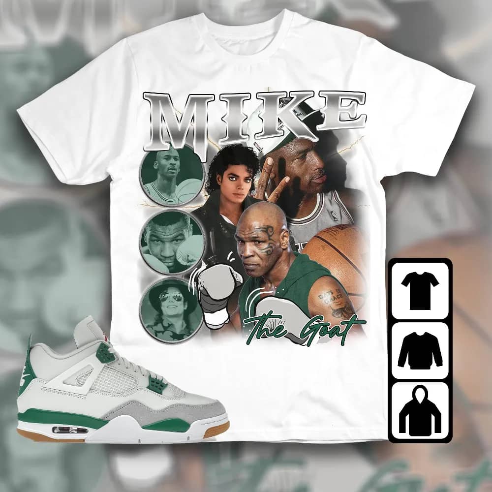 Inktee Store - Jordan 4 Sb Pine Green Unisex T-Shirt - Mike The Goat - Sneaker Match Tees Image