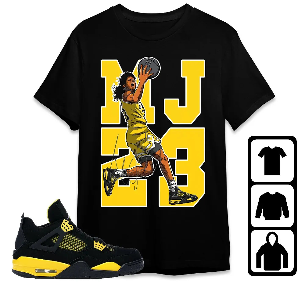 Inktee Store - Jordan 4 Thunder Unisex T-Shirt - Best Goat Mj - Sneaker Match Tees Image