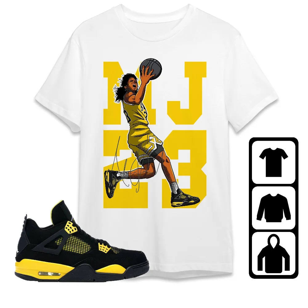 Inktee Store - Jordan 4 Thunder Unisex T-Shirt - Best Goat Mj - Sneaker Match Tees Image
