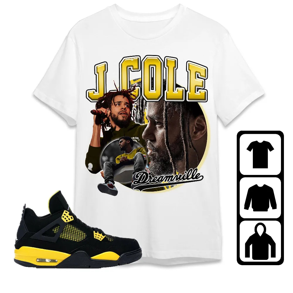 Inktee Store - Jordan 4 Thunder Unisex T-Shirt - Cole Rapper - Sneaker Match Tees Image