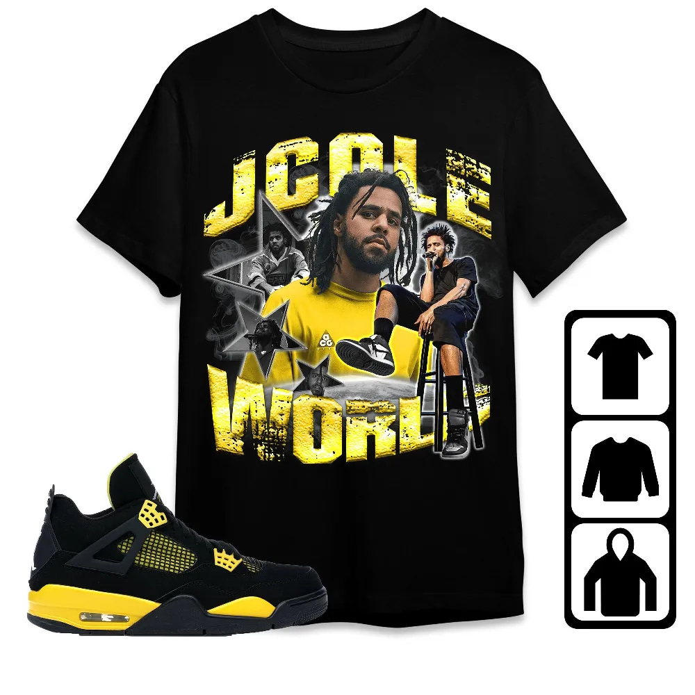 Inktee Store - Jordan 4 Thunder Unisex T-Shirt - Jay Cole - Sneaker Match Tees Image