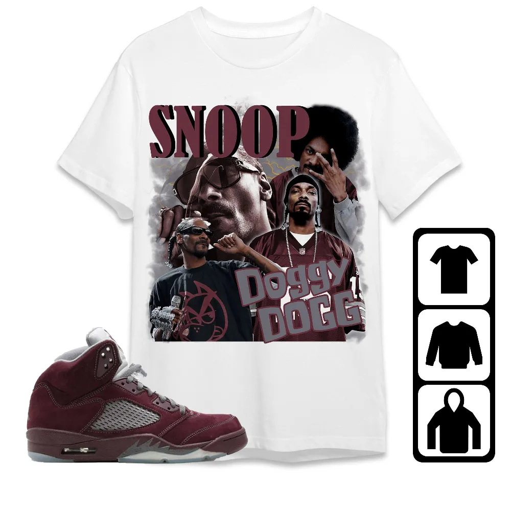 Inktee Store - Jordan 5 Burgundy Unisex T-Shirt - 90S Dogg - Sneaker Match Tees Image