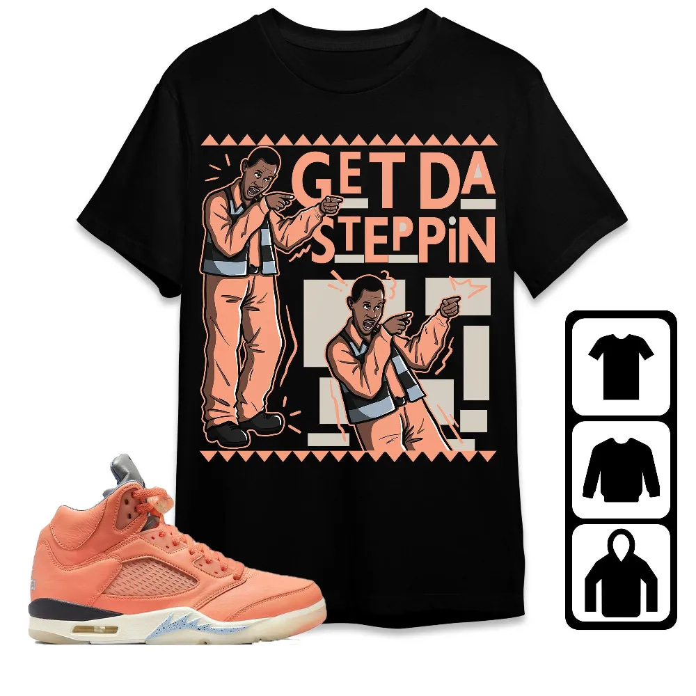 Inktee Store - Jordan 5 Crimson Bliss Unisex T-Shirt - Get Da Steppin Martin - Sneaker Match Tees Image