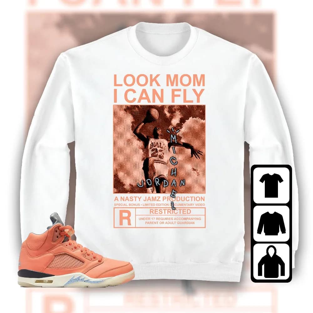 Inktee Store - Jordan 5 Crimson Bliss Unisex T-Shirt - Mj Can Fly - Sneaker Match Tees Image