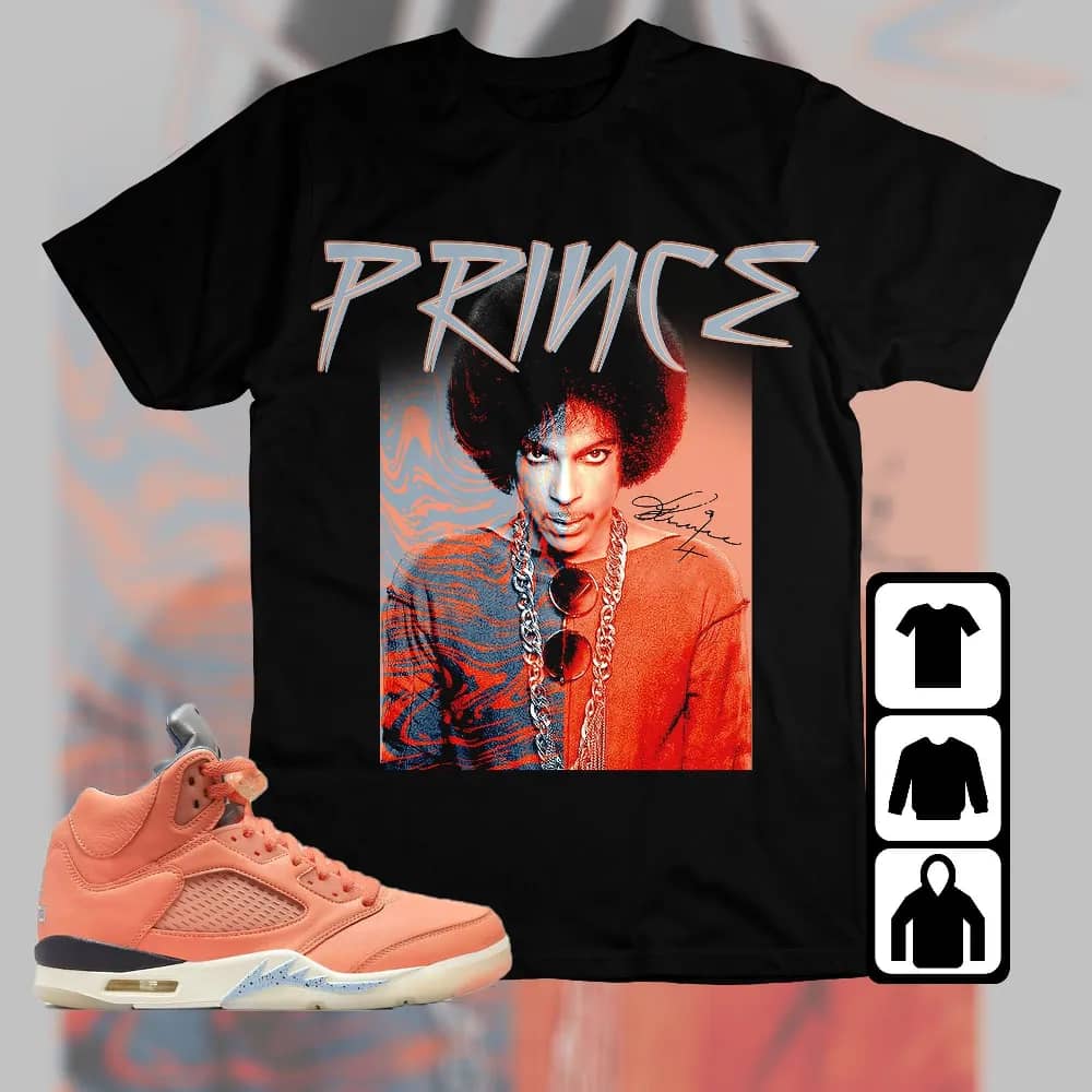 Inktee Store - Jordan 5 Crimson Bliss Unisex T-Shirt - Prince Signature - Sneaker Match Tees Image