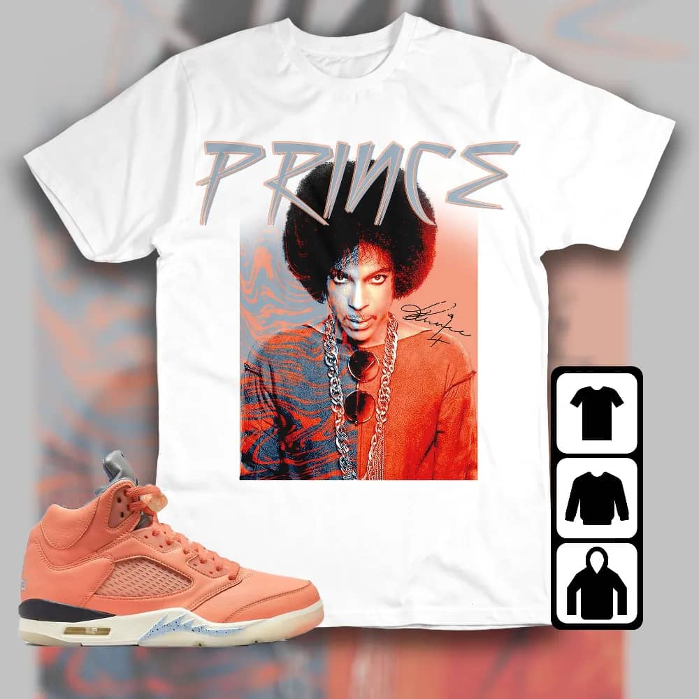 Jordan 5 Crimson Bliss Unisex T-shirt - Prince Signature - Sneaker Match Tees