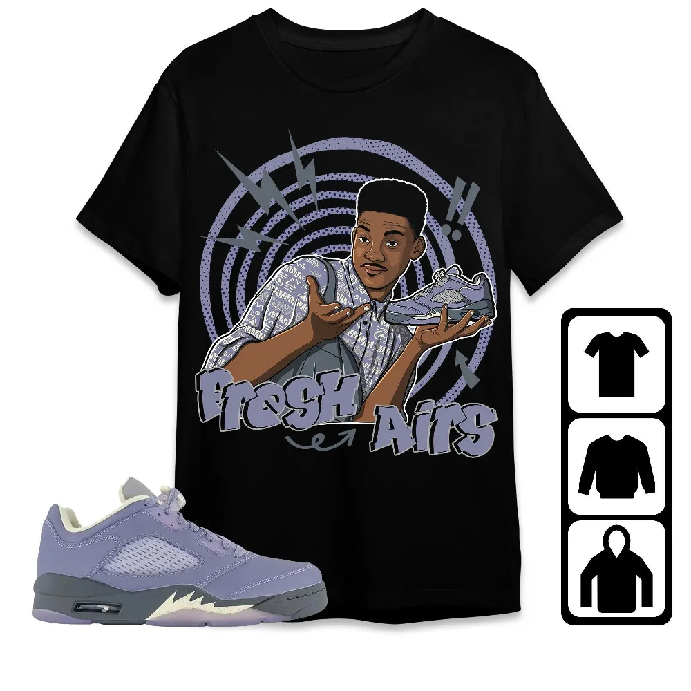 Inktee Store - Jordan 5 Low Indigo Haze Unisex T-Shirt - Fresh Prince Sneaker - Sneaker Match Tees Image