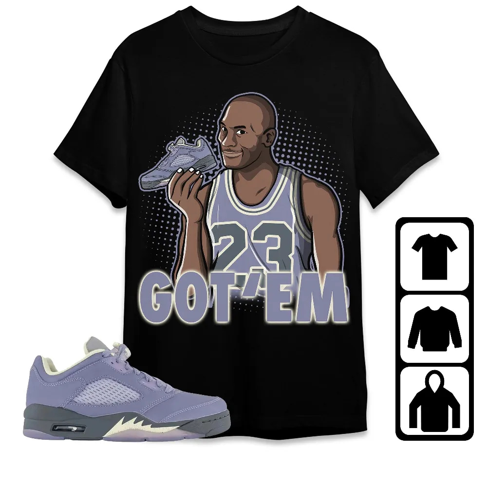Inktee Store - Jordan 5 Low Indigo Haze Unisex T-Shirt - Got Em Mj - Sneaker Match Tees Image