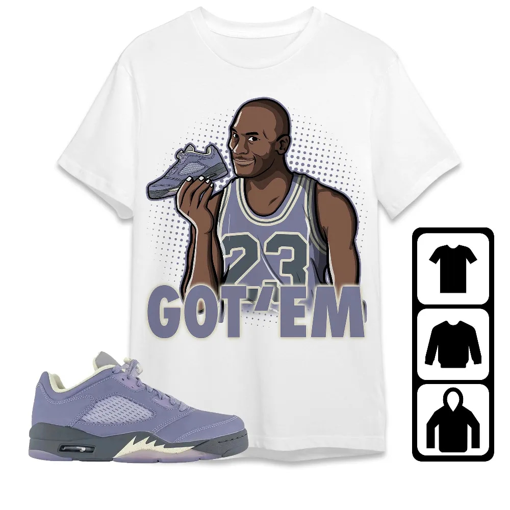 Inktee Store - Jordan 5 Low Indigo Haze Unisex T-Shirt - Got Em Mj - Sneaker Match Tees Image