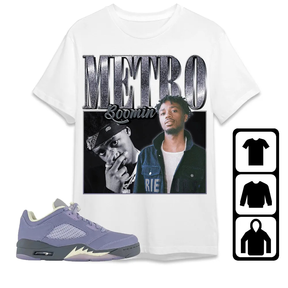 Inktee Store - Jordan 5 Low Indigo Haze Unisex T-Shirt - Metro Boomin - Sneaker Match Tees Image