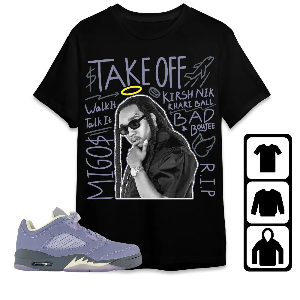 Inktee Store - Jordan 5 Low Indigo Haze Unisex T-Shirt - New Take Off - Sneaker Match Tees Image