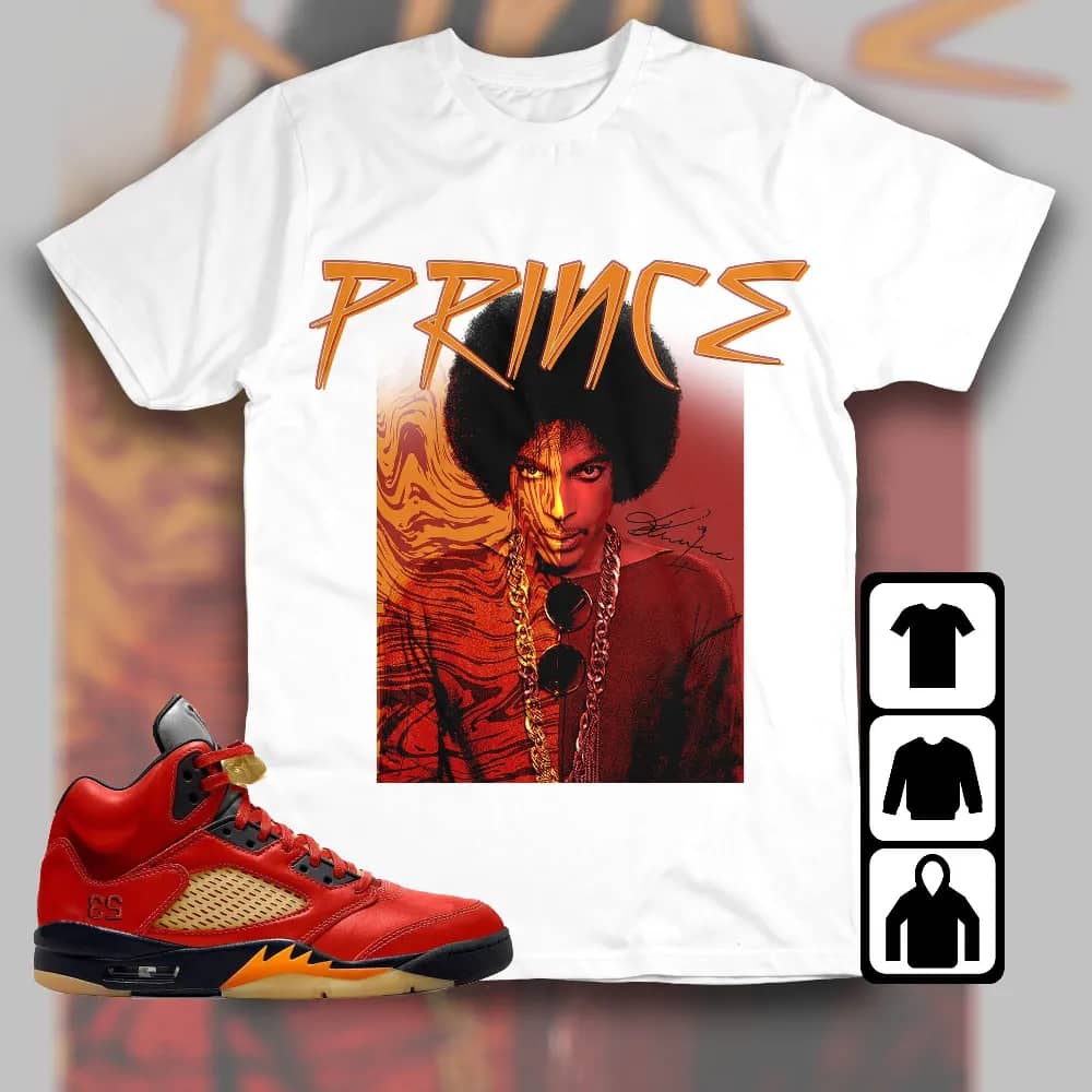 Inktee Store - Jordan 5 Mars For Her Unisex T-Shirt - Prince Signature - Sneaker Match Tees Image