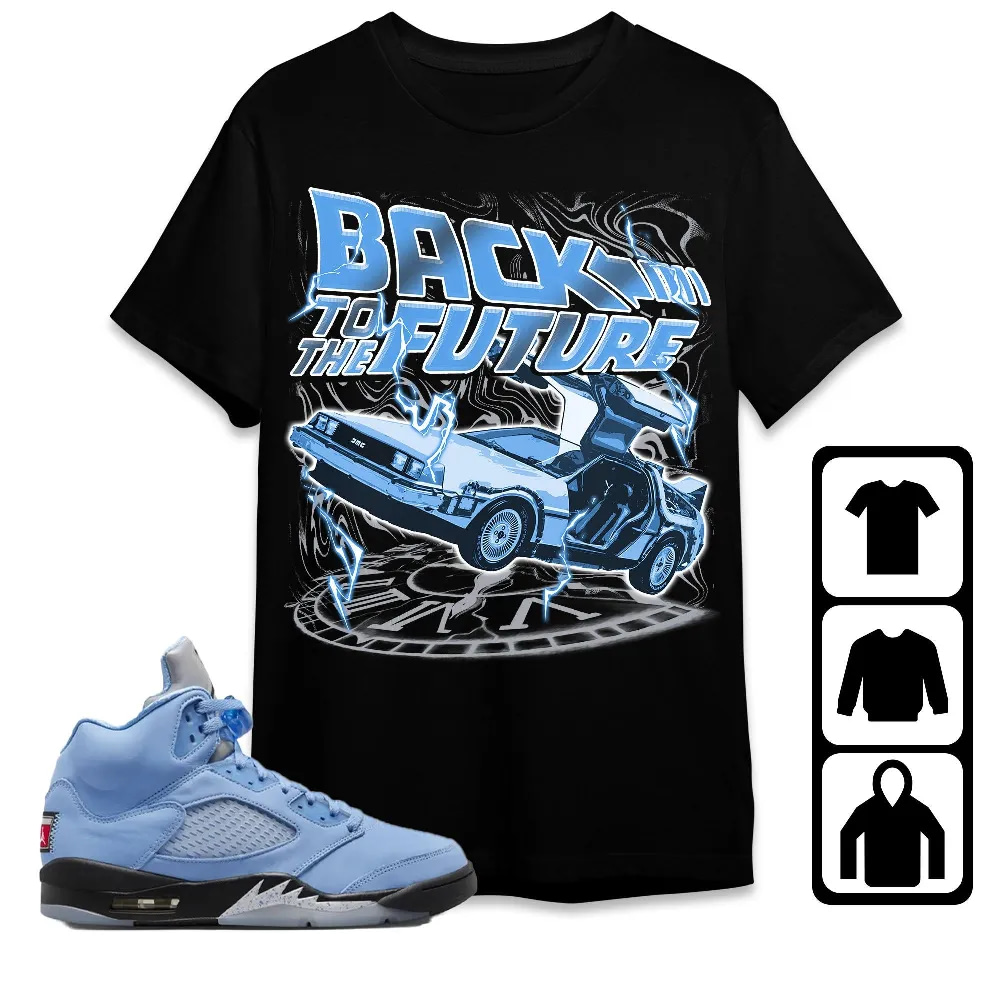 Inktee Store - Jordan 5 University Blue Unisex T-Shirt - Back In Time - Sneaker Match Tees Image