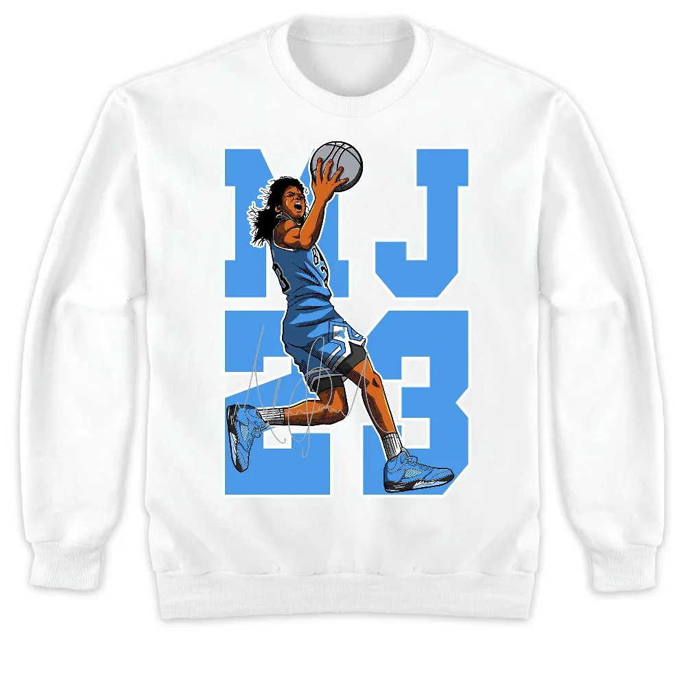 Inktee Store - Jordan 5 University Blue Unisex T-Shirt - Best Goat Mj - Sneaker Match Tees Image