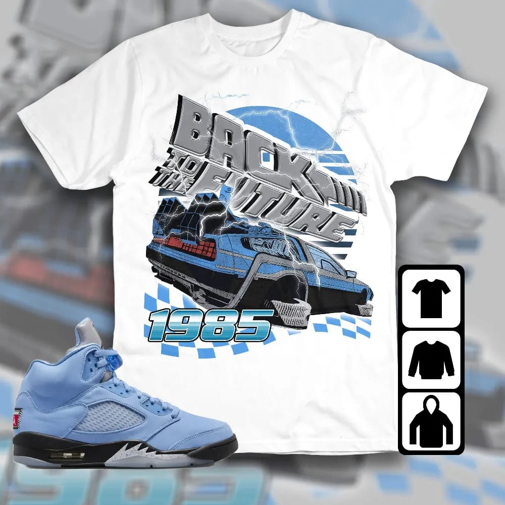 Inktee Store - Jordan 5 University Blue Unisex T-Shirt - The Future Car - Sneaker Match Tees Image
