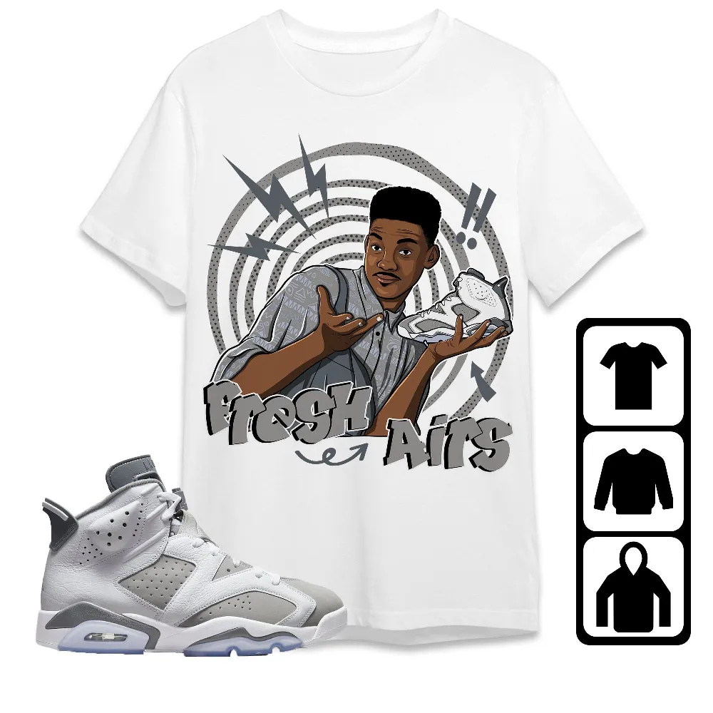 Inktee Store - Jordan 6 Cool Grey Unisex T-Shirt - Fresh Prince Sneaker - Sneaker Match Tees Image