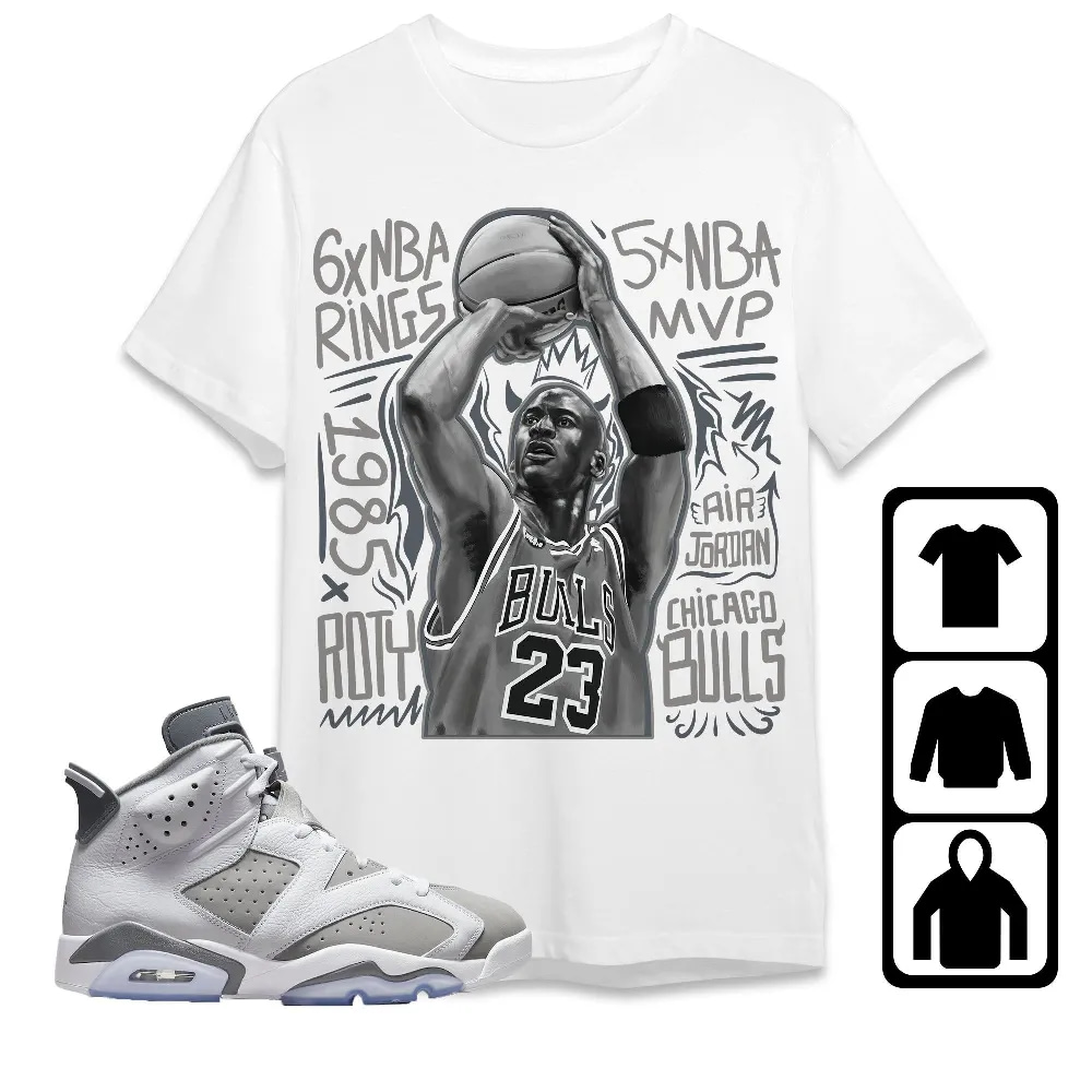 Inktee Store - Jordan 6 Cool Grey Unisex T-Shirt - Mj 23 - Sneaker Match Tees Image