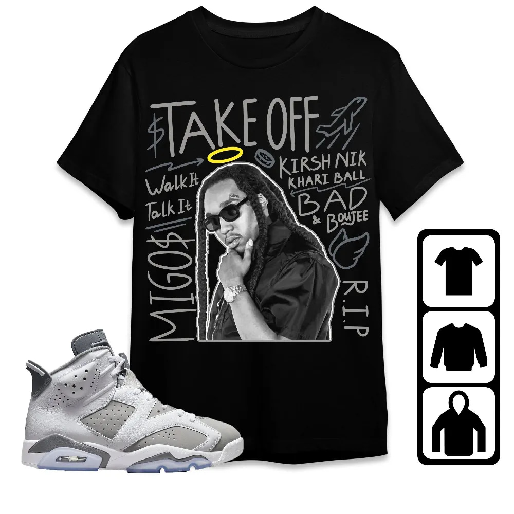Inktee Store - Jordan 6 Cool Grey Unisex T-Shirt - New Take Off - Sneaker Match Tees Image