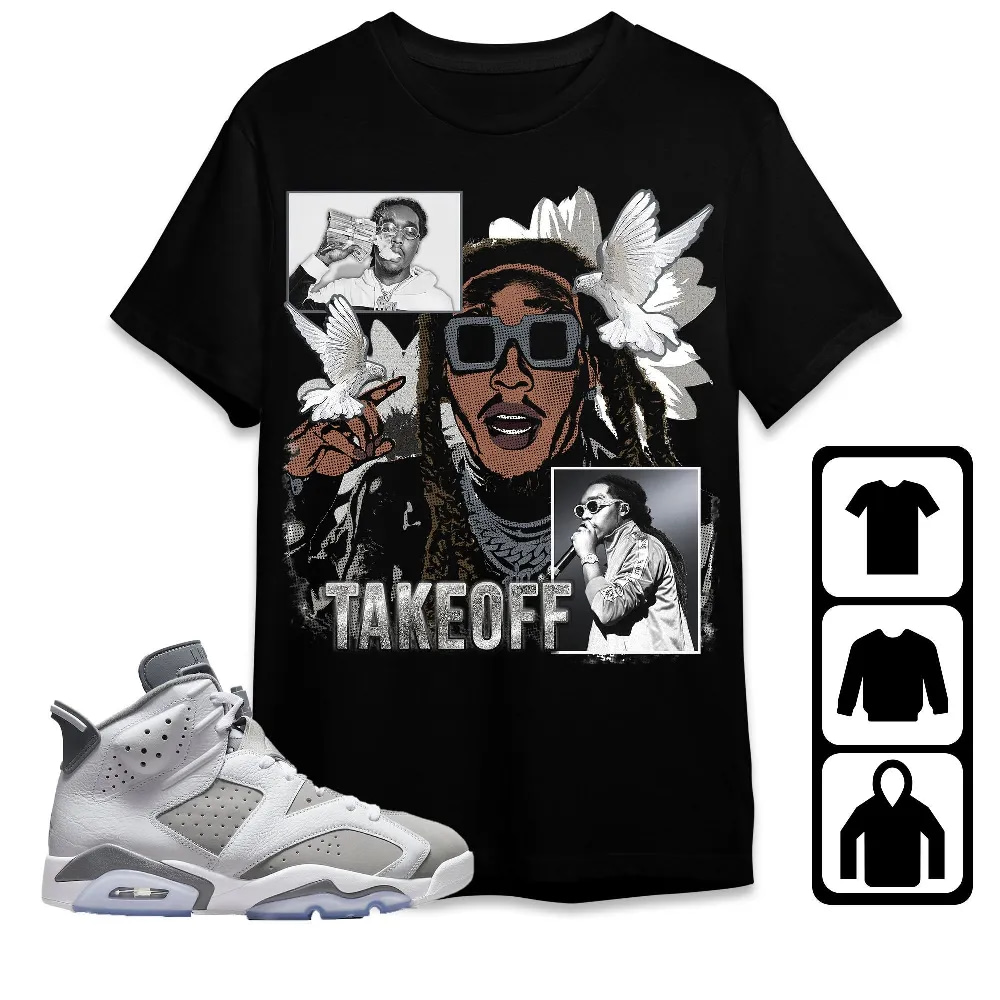 Inktee Store - Jordan 6 Cool Grey Unisex T-Shirt - Takeoff Homage - Sneaker Match Tees Image