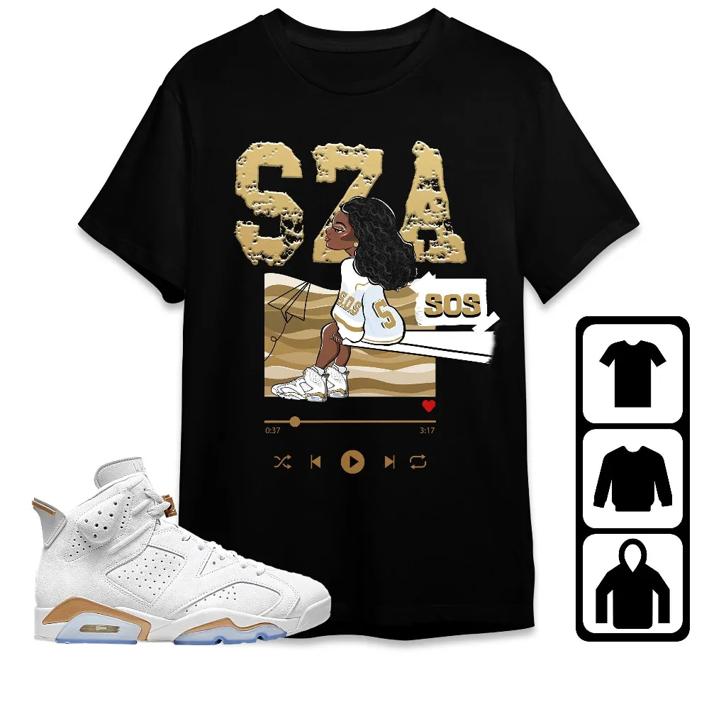 Inktee Store - Jordan 6 Craft Celestial Gold Unisex T-Shirt - Sza Sos - Sneaker Match Tees Image
