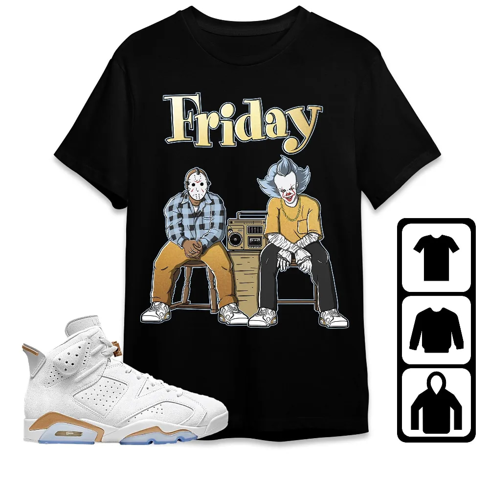 Inktee Store - Jordan 6 Craft Celestial Gold Unisex T-Shirt - Horror Friday - Sneaker Match Tees Image