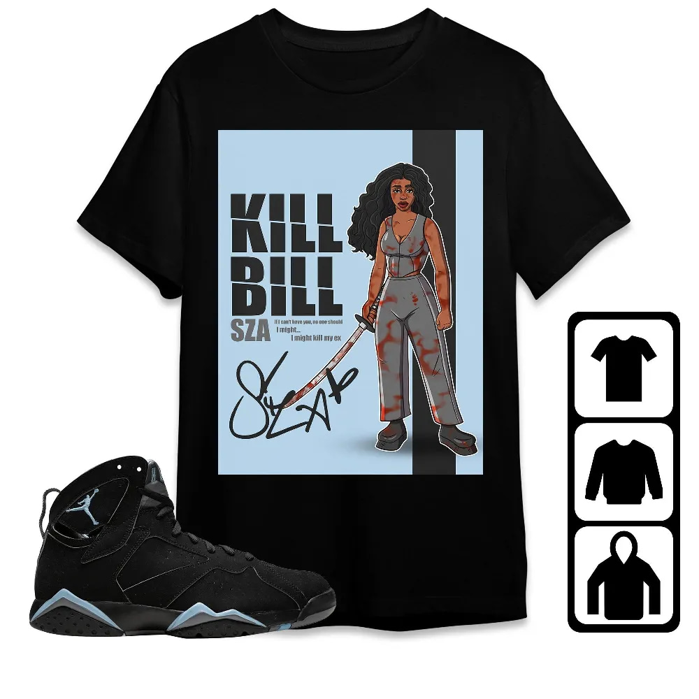 Inktee Store - Jordan 7 Chambray Unisex T-Shirt - Sza Kill Bill - Sneaker Match Tees Image