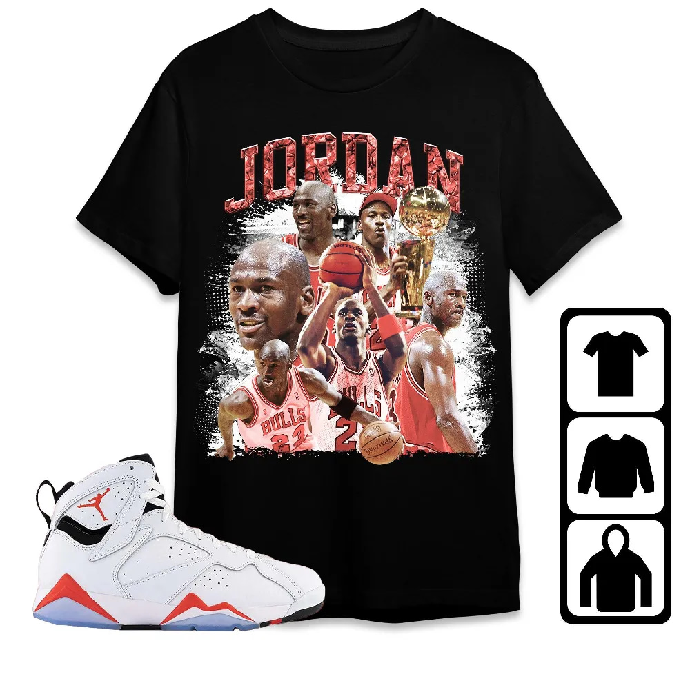 Inktee Store - Jordan 7 White Infrared Unisex T-Shirt - Sneaker Match Tees Image
