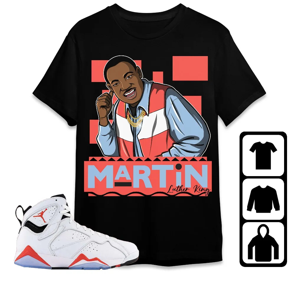 Inktee Store - Jordan 7 White Infrared Unisex T-Shirt - Martin Luther King - Sneaker Match Tees Image