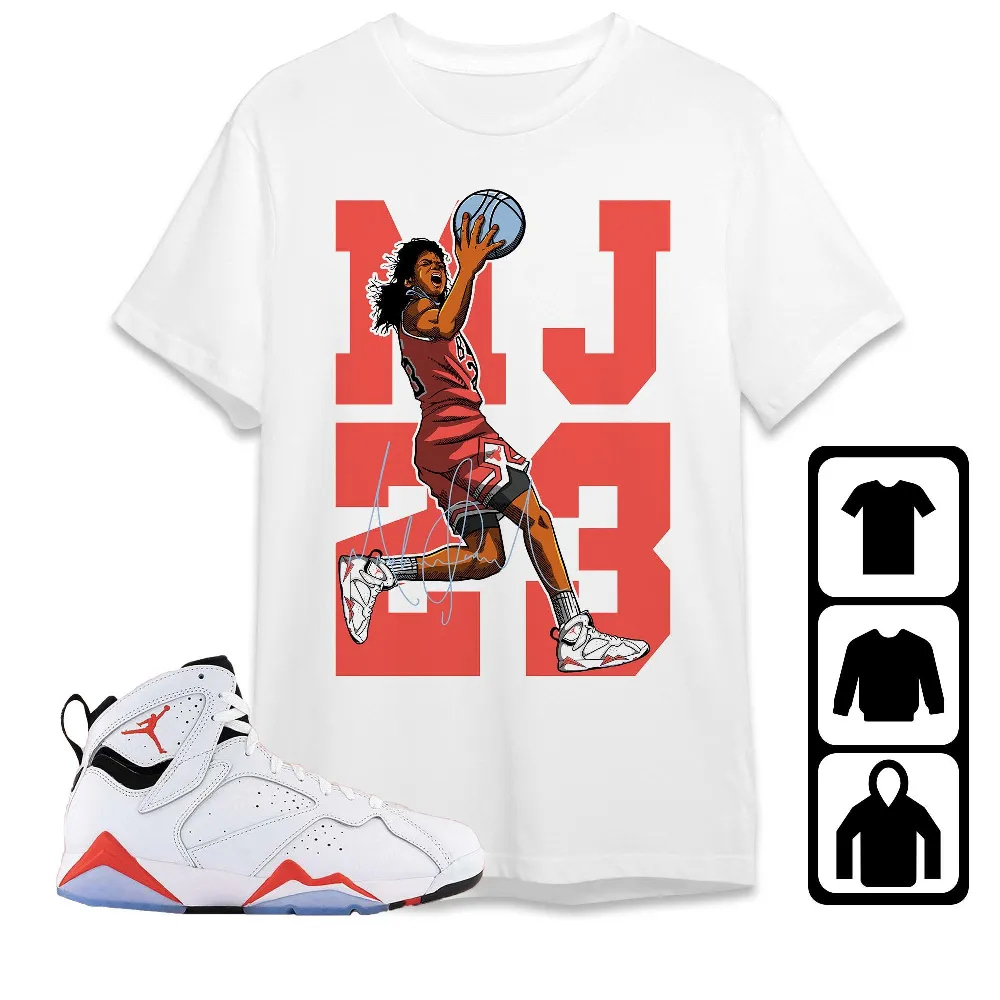 Inktee Store - Jordan 7 White Infrared Unisex T-Shirt - Best Goat Mj - Sneaker Match Tees Image