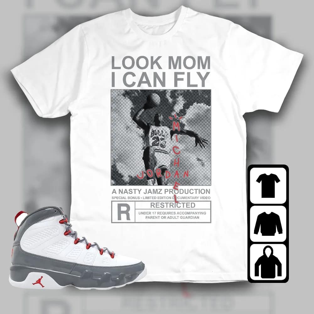 Jordan 9 Retro Fire Red Unisex T-shirt - Mj Can Fly - Sneaker Match Tees