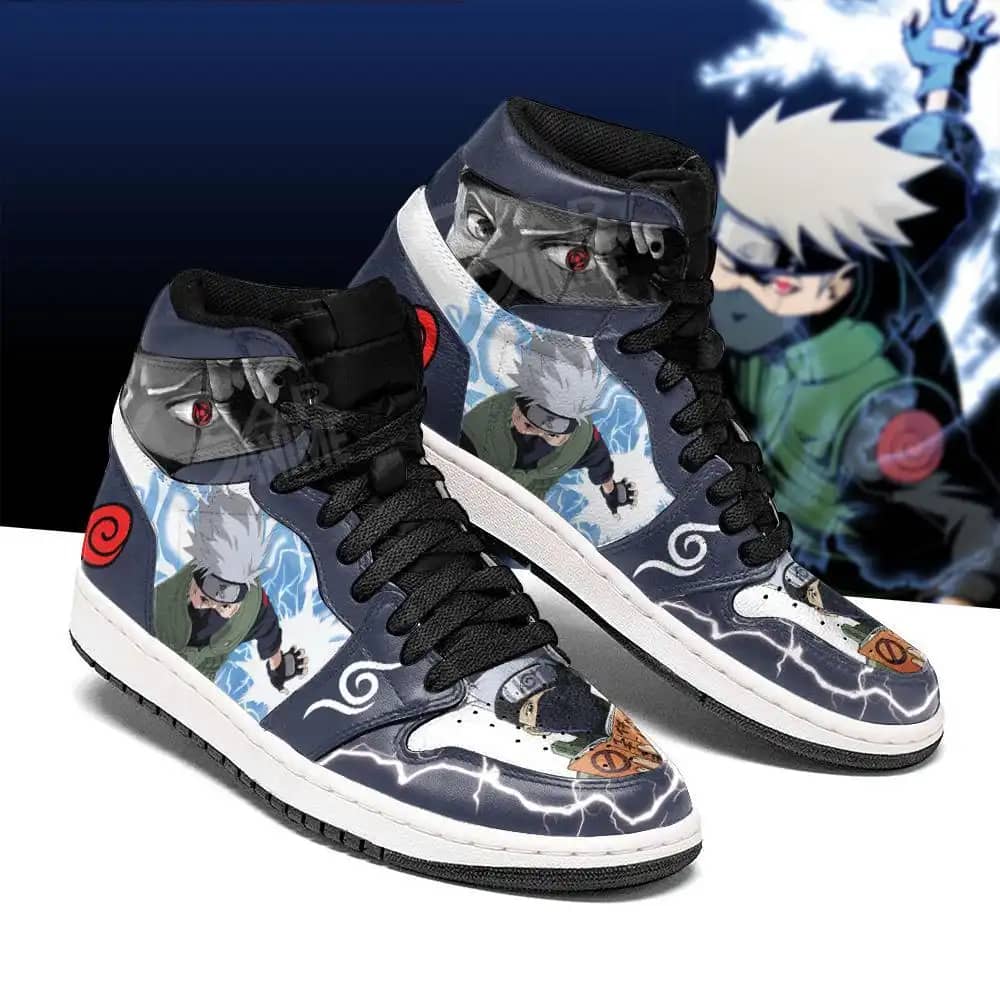 Kakashi Sneakers Naruto Anime Lightning Custom Air Jordan Shoes