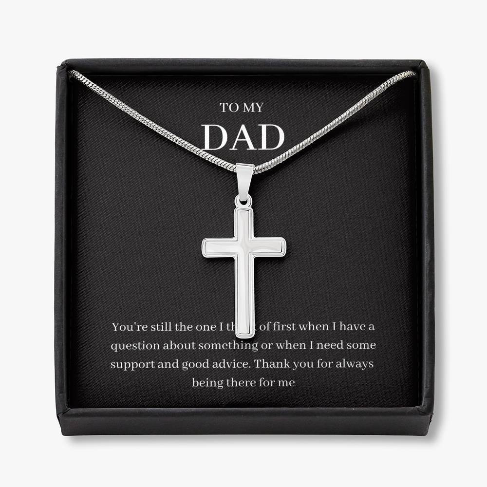 To My Dad Gift For Thank You Birthday Father's Day Cross Necklace Personalized Gifts
