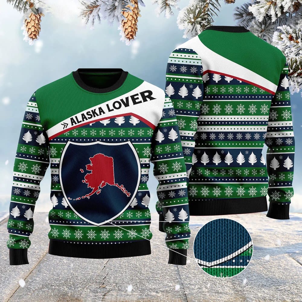 Alaska Lover Knitted Xmas Best Holiday Gifts Ugly Sweater