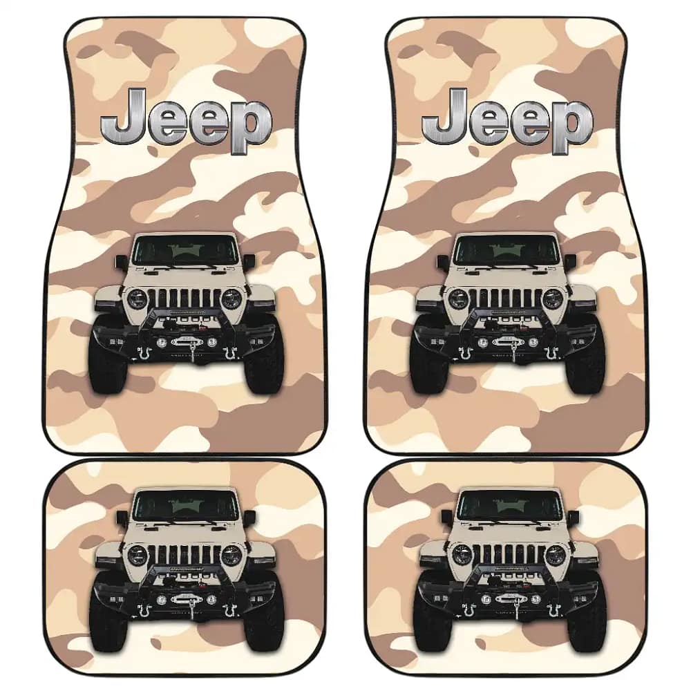 Cream White Jeep Camouflage Car Floor Mats