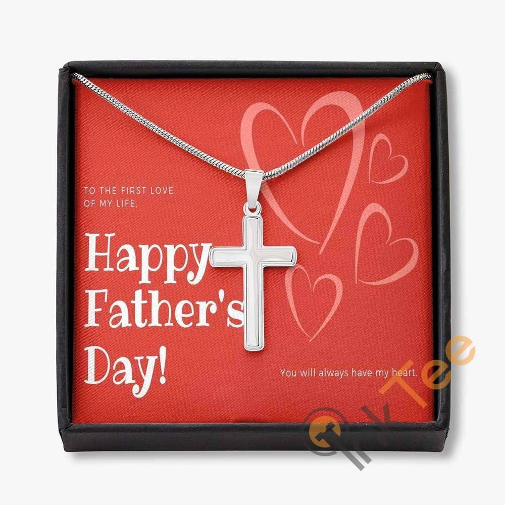 Happy Father's Day Gift For Husband To My Man Set Cross Necklace Personalized Gifts