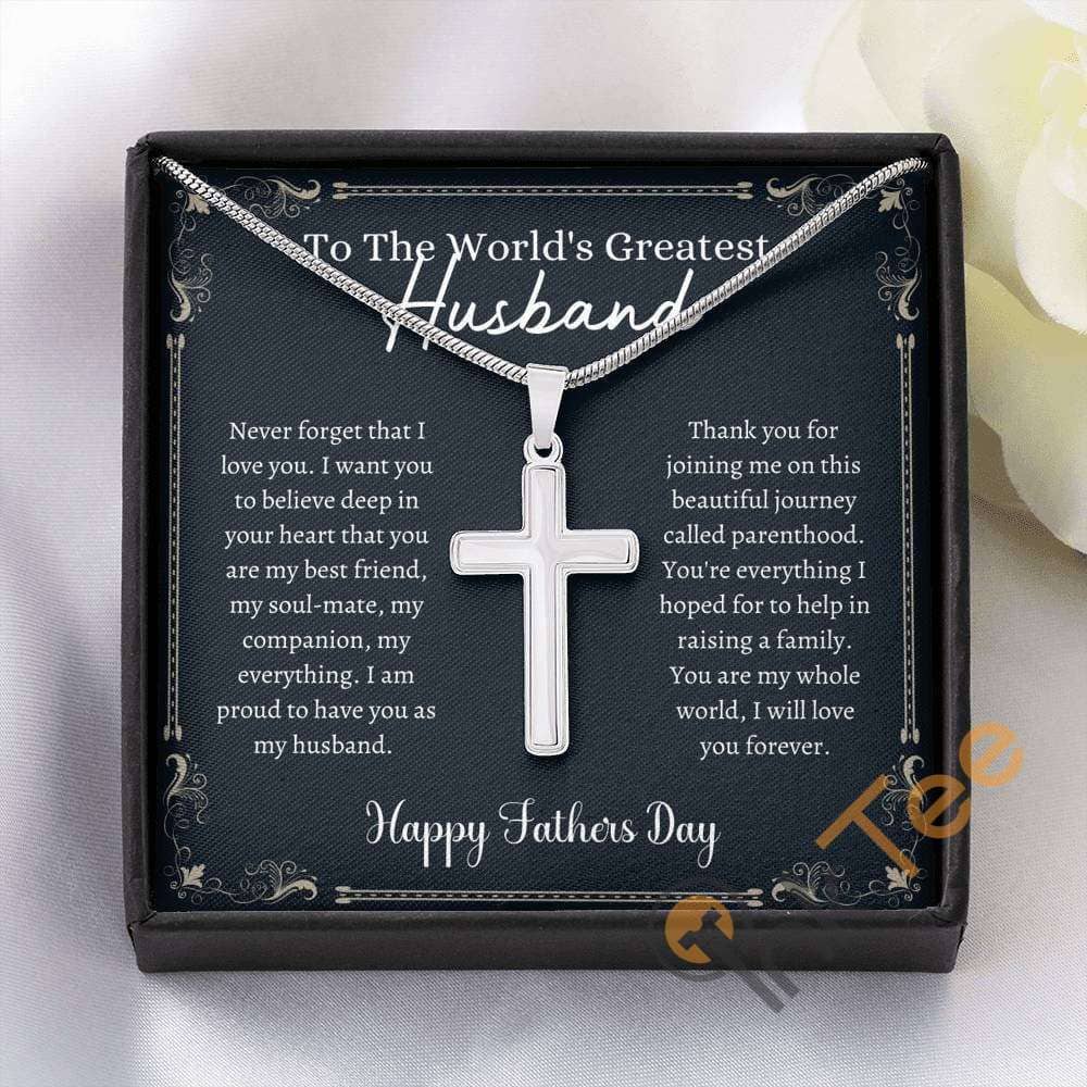 Husband Father's Day My Everything Artisan Gift Fathers For First Cross Necklace Personalized Gifts