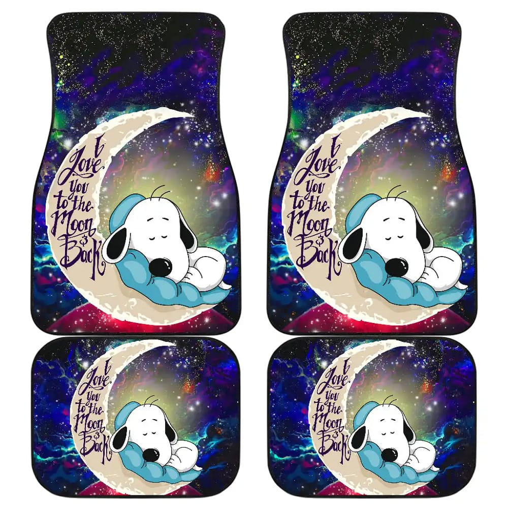 Snoopy Dog Sleep Love You To The Moon Galaxy Car Floor Mats