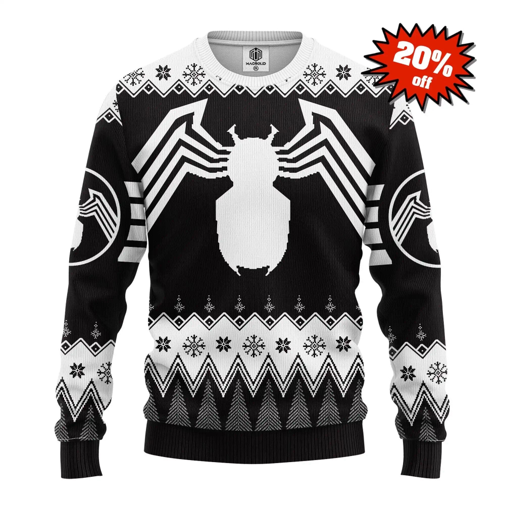 Spider Man Black Knitted Best Holiday Gifts Ugly Sweater